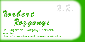 norbert rozgonyi business card